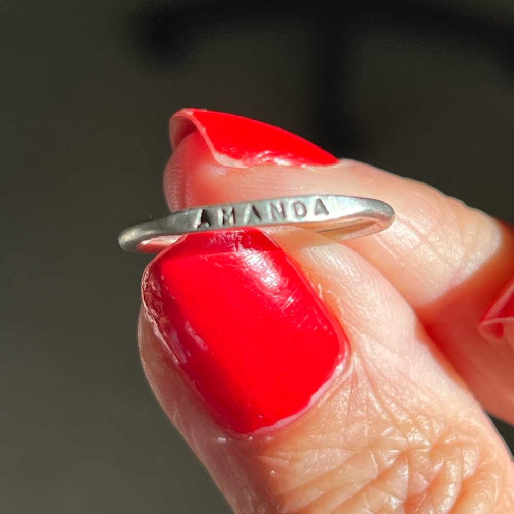 Amanda silver engraved ring